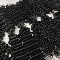 Extensiones de Cabello Humano Virgen de Alta Calidad, Super Double Drawn, para Crochet, con Anillas, Cabello Remy Brasileño Natural
