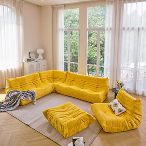 Sillón Inflable Portátil, Ligero y Ergonómico, para Sala de Estar o Dormitorio, Individual, de Terciopelo Naranja, Estilo Toogo - Product Image 2