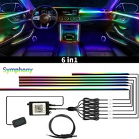 Éclairage d'ambiance pour voiture - Bande LED intérieure à changement de couleur - 10 perles lumineuses en acrylique - Décoration de tableau de bord