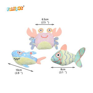 ของเล่นแมวแบบนุ่มยัดไส้ ดีไซน์สัตว์ทะเลหลากสีสัน ผลิตโดย Famipet ของเล่นแมวแบบมีเสียงกรอบแกรบ พร้อมแคทนิป - Product Image 3