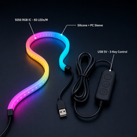 Bande lumineuse LED d'ambiance PC Esports, synchronisation écran, USB RGBIC, pour moniteur de jeu, streaming, décoration de bureau