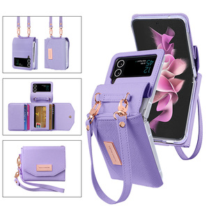 Funda de Cuero Lisa para Teléfono Móvil de Lujo Vietao Dropshipping, Funda para <span class=keywords><strong>Z</strong></span> <span class=keywords><strong>Flip</strong></span> 6 5, Fundas para <span class=keywords><strong>Galaxy</strong></span> <span class=keywords><strong>Flip</strong></span> <span class=keywords><strong>4</strong></span> 3 5g, Funda para Teléfono Rosa Morado - Product Image 3