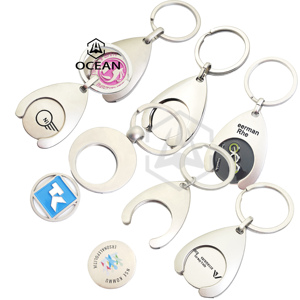 Giá Rẻ Giá Nhà máy cung cấp giỏ hàng Token Coin Keyring 2025 tùy chỉnh trống móc chìa khóa kim loại xe đẩy Token Coin Keychain - Product Image 1