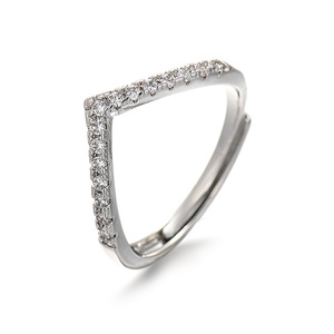แหวนเงินรูปตัววี ดีไซน์เรียบง่าย สวยงาม - Product Image 3