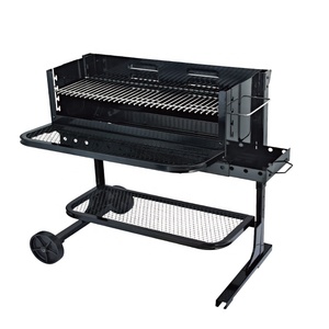 Barbecue à charbon <span class=keywords><strong>de</strong></span> bois noir <span class=keywords><strong>de</strong></span> style <span class=keywords><strong>piano</strong></span>, pour l'intérieur <span class=keywords><strong>et</strong></span> l'extérieur, avec chariot <span class=keywords><strong>et</strong></span> table latérale - Product Image 1