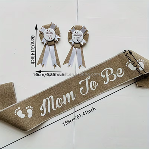 Rubans de récompense personnalisés HL Creation avec badges épinglables OEM ODM motif Future Maman pour fêtes de révélation du sexe et célébrations - Product Image 3