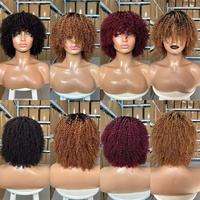 Perruque courte de type pixie pour femmes, 100% cheveux humains, boucles lâches, coupe pixie, noir naturel, fabriquée à la machine, perruque à enfiler