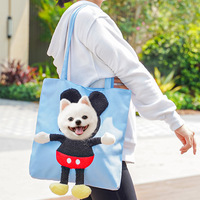 Tas Gendong Hewan Peliharaan Modis untuk Kucing Anjing Kecil Tas Selempang Bahu Tas Jinjing Kucing dengan Desain Bisa Keluar Kepala untuk Luar Ruangan