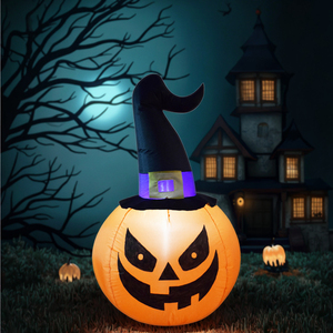 Inflables <span class=keywords><strong>de</strong></span> Halloween <span class=keywords><strong>de</strong></span> 4 pies, decoraciones al aire libre, calabaza inflable <span class=keywords><strong>con</strong></span> <span class=keywords><strong>sombrero</strong></span> <span class=keywords><strong>de</strong></span> <span class=keywords><strong>bruja</strong></span> <span class=keywords><strong>con</strong></span> <span class=keywords><strong>LED</strong></span> incorporados - Product Image 6