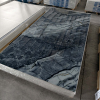 Lámina de Mármol Laminada UV 1220x2440x3mm, Panel de Pared de PVC Impermeable, Alto Brillo, Anti-Rayones, para Interiores de Hoteles y Hogares, OEM ODM