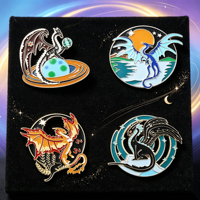 Émail Dragon Casting pour Badges Métalliques Personnalisés en Émail Dur sur le thème des Créatures Mythiques Fantastiques, Décoration pour Sacs à Dos et Vêtements
