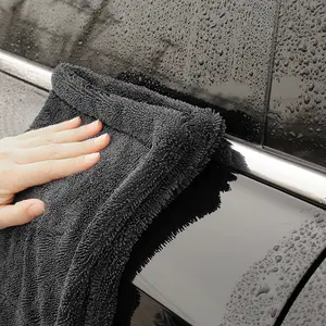 Asciugamano in microfibra per auto asciugamano di asciugatura a doppia torsione Pile Design senza bordi senza graffi o macchie d'acqua morbide e assorbenti