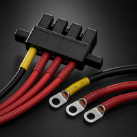 Câble d'alimentation pour stockage d'énergie EV 1500V, faisceau de câbles 10mm² avec connecteur AC 4 trous, borne annulaire plaquée or, assemblage de câbles de batterie