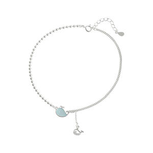 Tobillera de moda para mujer, joyería de pie de plata, tobillera de ballena - Product Image 1