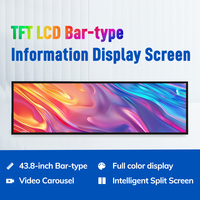 MinewTag Monitor LCD TFT a Todo Color de 43.8 Pulgadas, Pantalla Ultra Ancha, Cartel Digital Publicitario para Bares, Tipo Electrónico