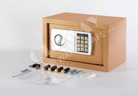 Coffre-fort numérique électronique OLEWAY Mini Gold à double déverrouillage par mot de passe et clé, idéal pour la maison, l'hôtel, le stockage d'argent et de bijoux - Vente Flash