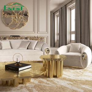 Último Juego de Sofás y Muebles de Lujo para Salón con Sofá Elegante Dorado de Serie Latón para Proyecto de Villa Antigua, Hogar y Ático - Product Image 4