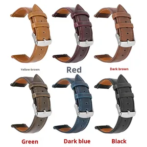 <span class=keywords><strong>Bracelet</strong></span> de montre intelligent en <span class=keywords><strong>cuir</strong></span> véritable Lionorm, 18, 20, 22 mm, hommes et femmes, réglable, à libération rapide, vintage, ciré à l'huile - Product Image 2