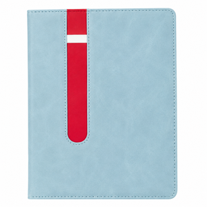 <b>A5</b> PU Leather Notebook Journal Business Executive Planner <b>Diary</b> Contrast Red Stripe Magnetic Strap Navy Blue Cover Pad - Product Image 3