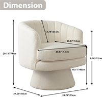 Chaise pivotante à 360 °-Chaise longue ronde rembourrée pour la lecture, le salon, la chambre à coucher et le bureau