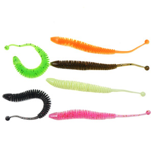 Señuelo Suave Cola de Ardilla 8cm, Paquete de 6, para Pesca de Lubina en Agua Salada, Material PVC - Product Image 4