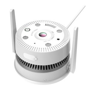 실내 파노라마 어안 4MP 야간 투시경 컬러 IP 보안 카메라 4G POE WiFi 화재 경보 AI 연기 감지기