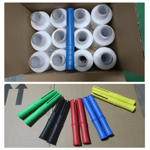 Distributeur de <span class=keywords><strong>film</strong></span> étirable mini de 4 pouces, poignée en plastique bleue, poignée en plastique jaune pour petits films étirables - Product Image 3