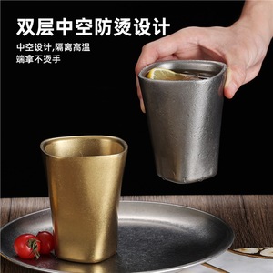 Stainless Steel <b>Double</b> <b>Wall</b> Tumbler Straight <b>Cup</b> 304 Metal Party Beverage <b>Cup</b> - Product Image 5