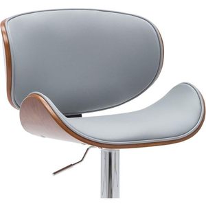 Modern Contemporary Swivel Velvet Lift <b>Adjustable</b> Height Lightweight <b>Bar</b> <b>Stool</b> Curved Seat Back (Gray) for Dining/Living Room - Product Image 6