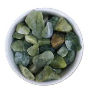 Китайская дешевая натуральная каменная галька, зеленая галька