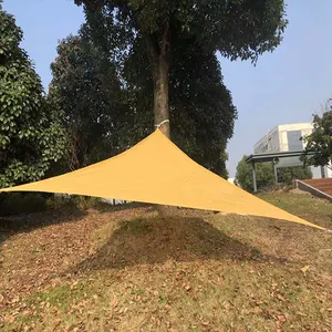 야외 파티오 정원 뒤뜰, 모래 12 'x 12' 삼각형 차양 세일 캐노피 UV 블록 차양