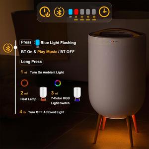 Calentador de <span class=keywords><strong>Toallas</strong></span> Grande de 4 Patas con Capacidad de 20L, Altavoz Bluetooth con Música y Luz Nocturna RGB, Certificado por FCC y ETL para Hogar y Hotel - Product Image 3
