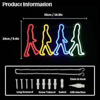 Enseigne néon LED en plastique Abbey Road, style rock, éclairage mural décoratif, indice de protection IP55, pour bar, man cave, studio - Vente en gros fabricant
