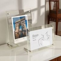 Support d'affichage magnétique double face en acrylique, support de carte de table personnalisé, support magnétique pour photos, porte-étiquettes de prix