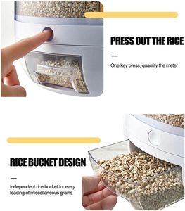 Household Insect-Proof Moisture-Proof Plastic Rice Tank Multi-Grain Storage <b>Box</b> Kitchen Split Rotating Sealed Rice - Product Image 2