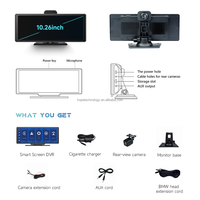 Produk Baru 10.26 Inci 4K Carplay Sensor Cahaya Radio Stereo Dual Track Monitor Mobil Nirkabel Apple
