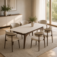 Ensemble de table à manger en bois massif de style nordique moderne pour restaurant ou salle à manger à domicile