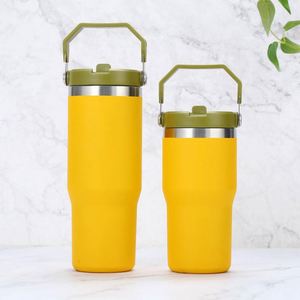 Tasse à café isotherme en acier inoxydable à double paroi avec poignée, gobelet de voyage isolé de 20 oz pour les boissons quotidiennes - Product Image 1