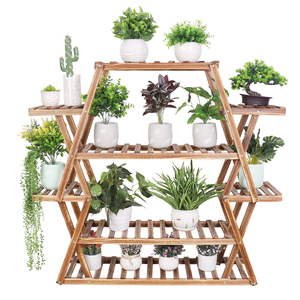 Support de plante <span class=keywords><strong>en</strong></span> <span class=keywords><strong>bois</strong></span> Pots de fleurs organisateur support de support intérieur extérieur - Product Image 1