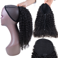 Queue de cheval naturelle non traitée en cheveux humains, extension de 100g, perruque queue de cheval complète, cheveux brésiliens, queue de cheval à clip, 22 pouces, couleurs noir et brun