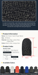 Guantes para juegos móviles con puntas de dedos antisudor Manga de pantalla táctil para joysticks y controladores de juegos - Product Image 2