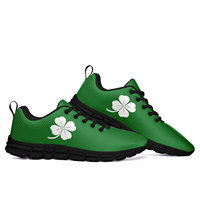 Sneakers personnalisées à imprimé trèfle, légères, respirantes, en mesh vert, chaussures de sport formelles avec motif personnalisé