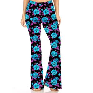 Venta de fábrica de cintura alta de talla grande para mujer con estampado Digital Bell Bottom Black Galaxy <span class=keywords><strong>Vintage</strong></span> Flare pantalones de pierna ancha Pantalones - Product Image 3