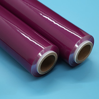 Film alimentaire PVC violet de qualité alimentaire en gros, film étirable transparent anti-humidité et anti-buée, haute transparence, pour conserver les snacks, le lait et les aliments frais