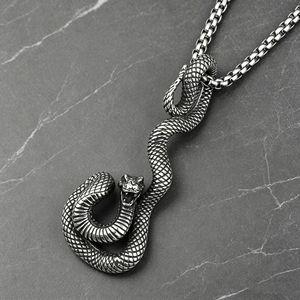 Yunnique-collar con colgante de serpiente de plata tibetana, joyería Punk Hip Hop Unisex, diseño geométrico con forma de Animal, JD215 - Product Image 2