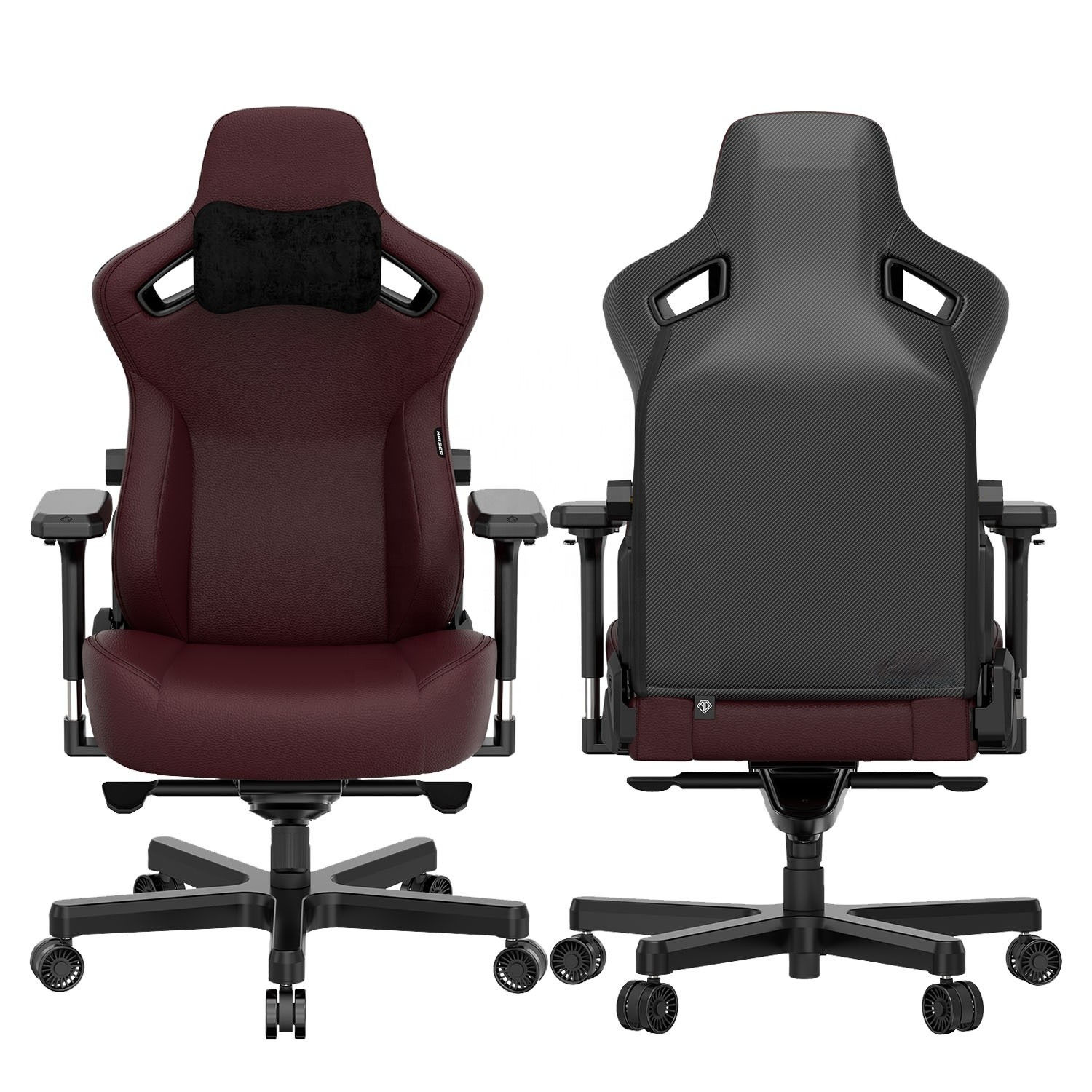 Classic Maroon Red Full-Metal 4D Armrest Racing Style Gaming Chair
