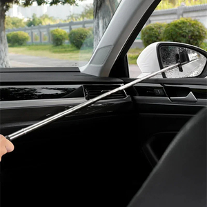 Wholesale Stainless Steel Auto Glass Cleaning Tools Handle Car Rearview Mirror with Brush <b>Squeegee</b> - Product Image 2