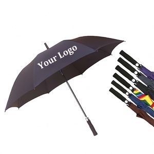 Wholesale Bulk Luxury Strong Ribs <b>Windproof</b> All Fiberglass <b>Umbrella</b> Classic Style Automatic Straight Handle 27 Inches Golf - Product Image 1