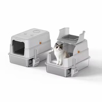 Bac à litière pour animaux de compagnie en acier inoxydable de qualité industrielle, résistant à la rouille, entrée large, pour plusieurs chats, grande capacité, bac à sable sanitaire