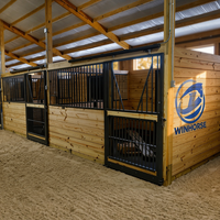 Establo Portátil para Caballos de Acero Galvanizado y Bambú, Refugio Prefabricado con Ventilación, Tamaño 4m, Garantía de 5 Años, para Uso en Exteriores en Granjas